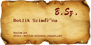 Botlik Szimóna névjegykártya